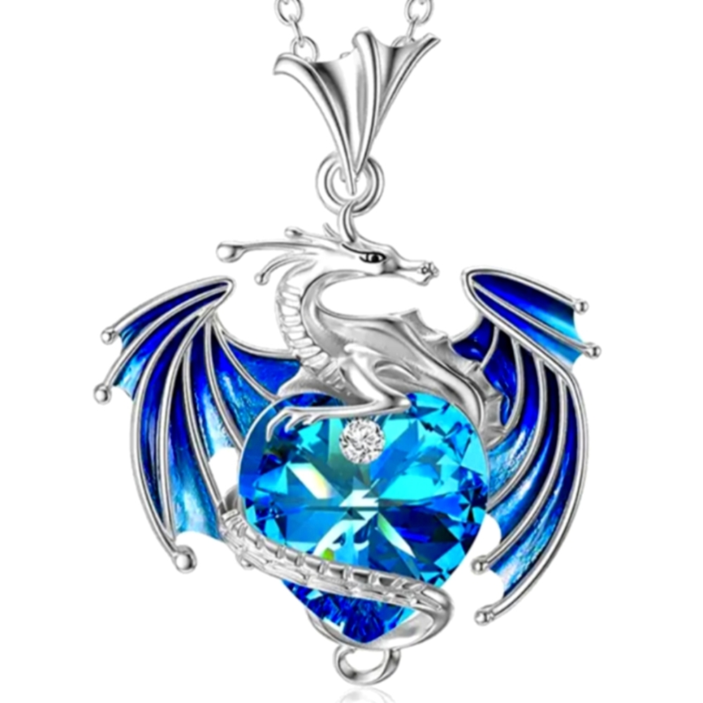 Dragon Pendant with Gem Necklace